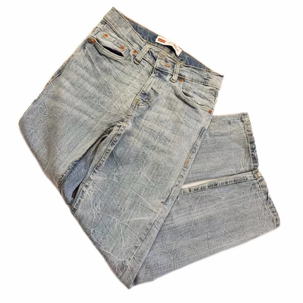Levi's 502 Light Wash Straight Jeans kids boys 12 reg taper, 26x27